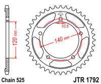 Звезда задняя JT JTR1792.45