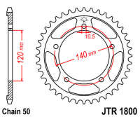 Зірка задня JT JTR1800.42