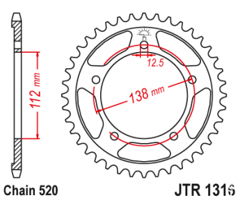 Зірка задня JT JTR1316.39	