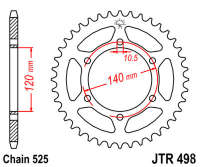 Звезда задняя JT JTR498.46