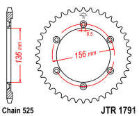 Зірка задня JT JTR1791.41