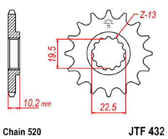 Звезда передняя JT JTF432.15