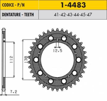 Звезда задняя Sunstar 1-4483-47