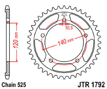 Зірка задня JT JTR1792.42