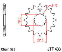 Звезда передняя JT JTF433.14