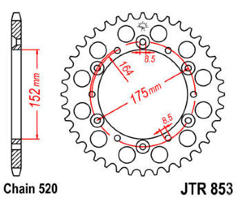 Звезда задняя JT JTR853.43