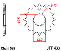 Зірка передня JT JTF433.15