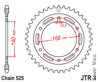 Звезда задняя JT JTR3.42