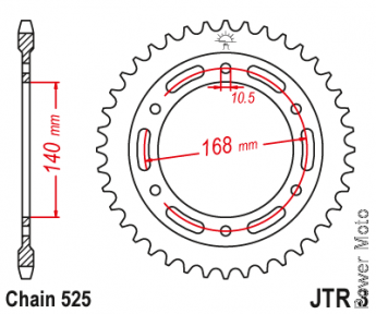 Звезда задняя JT JTR3.42