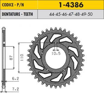 Зірка задня Sunstar 1-4386-46