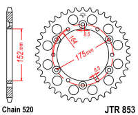 Звезда задняя JT JTR853.44