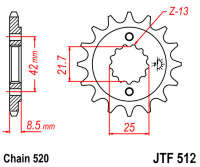 Звезда передняя JT JTF512.15