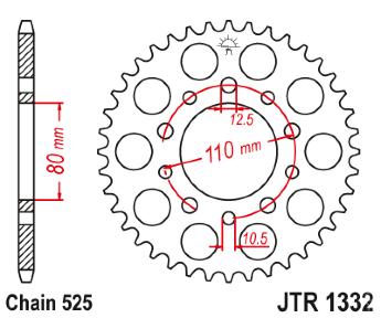 Зірка задня JT JTR1332.44
