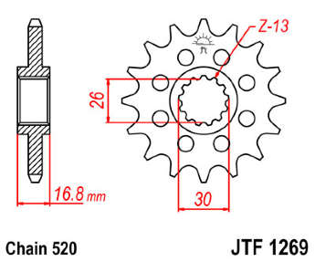 Зірка передня JT JTF1269.16
