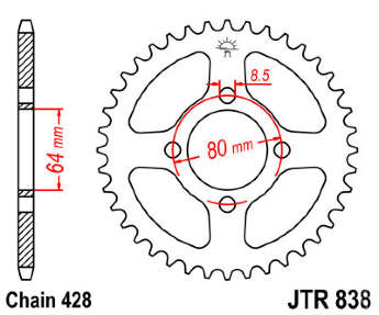 Звезда задняя JT JTR838.43