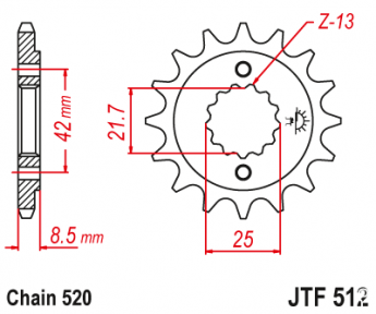 Звезда передняя JT JTF512.16RB