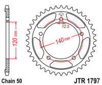 Зірка задня JT JTR1797.41
