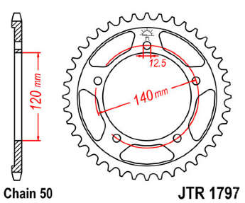 Зірка задня JT JTR1797.41