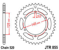 Звезда задняя JT JTR855.46