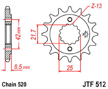 Звезда передняя JT JTF512.17