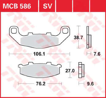 Колодки тормозные LUCAS MCB586