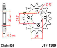 Звезда передняя JT JTF1309.15