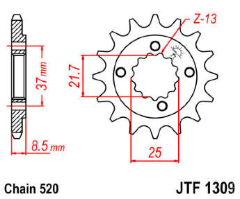 Звезда передняя JT JTF1309.15