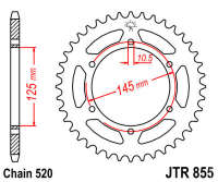 Звезда задняя JT JTR855.47
