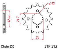 Звезда передняя JT JTF513.14