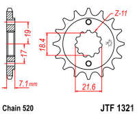 Зірка передня JT JTF1321.12