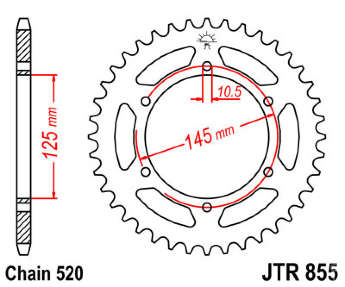 Звезда задняя JT JTR855.48