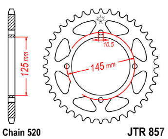 Звезда задняя JT JTR857.39