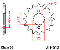 Звезда передняя JT JTF513.17