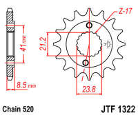 Звезда передняя JT JTF1322.14