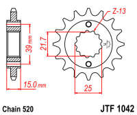 Звезда передняя JT JTF1042.14