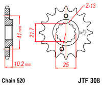 Звезда передняя JT JTF308.14