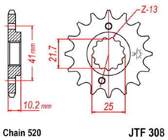 Звезда передняя JT JTF308.14