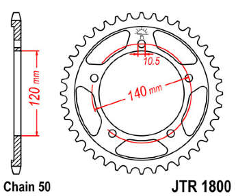 Зірка задня JT JTR1800.45