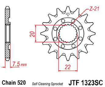 Звезда передняя JT JTF1323.13SC