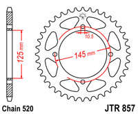 Звезда задняя JT JTR857.45