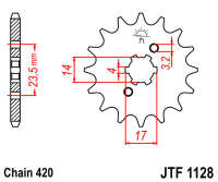 Звезда передняя JT JTF1128.11