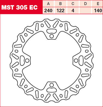 Тормозной диск LUCAS MST305EC