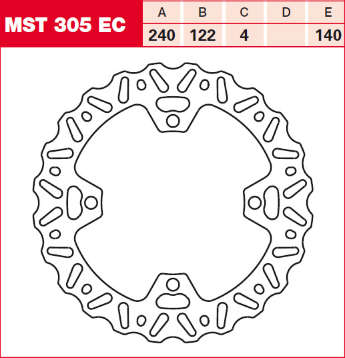 Тормозной диск LUCAS MST305EC