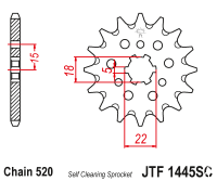 Звезда передняя JT JTF1445.12SC