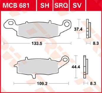Гальмівні колодки TRW MCB681SV