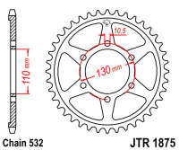 Звезда задняя JT JTR1875.48