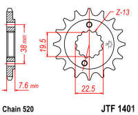 Зірка передня JT JTF1401.14