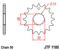 Звезда передняя JT JTF1180.17