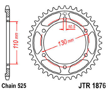 Звезда задняя JT JTR1876.45