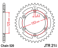 Зірка задня JT JTR210.42